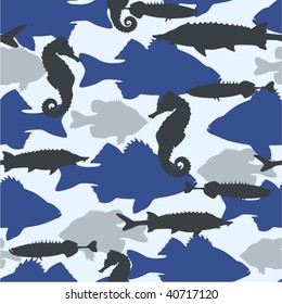 Fish camouflage seamless pattern