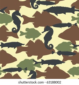 Fish camouflage seamless pattern