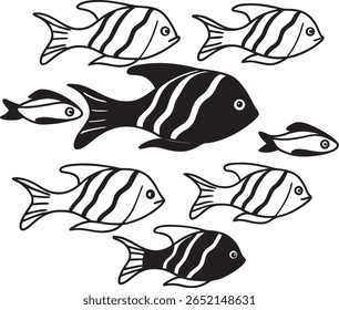 Fish camouflaged in coral design