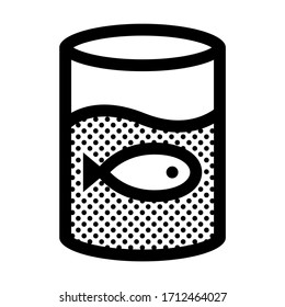 Fish Can. Icon Filled with Dots.