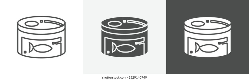fish can icon Thin line symbol collection