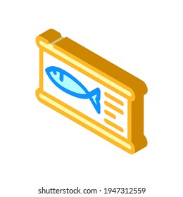 fish canned food isometric icon vector. fish canned food sign. isolated symbol illustration