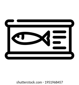 fish canned food line icon vector. fish canned food sign. isolated contour symbol black illustration