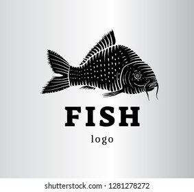 Fish carp logotype - vector illustration