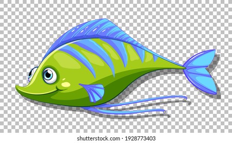 A fish cartoon character isolated on transparent background illustration