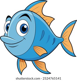 Fish cartoon color vector illustration