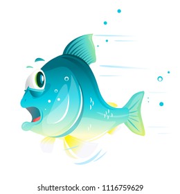 Fish Cartoon Escapes From Danger