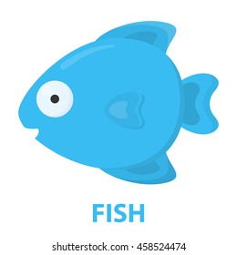 Fish cartoon icon. Illustration for web and mobile.