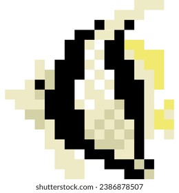 Icono de caricatura de peces en estilo píxel
