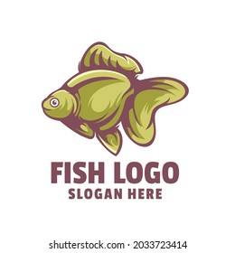 fish cartoon logo design  vector
