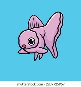 Fish Cartoon Mascot Vector Design Flat Cute Smile Expression Ocean Animals Ocean Fish Undersea Underwater