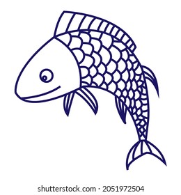 Fish cartoon on white background. EPS.file