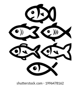 fish cartoon page flat design