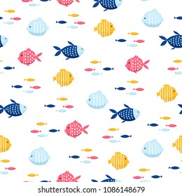 fish cartoon seamless pattern