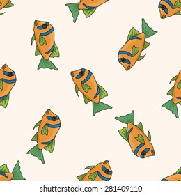 fish , cartoon seamless pattern background