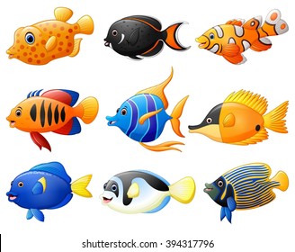 fish cartoon set