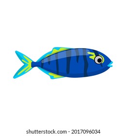 Fish in cartoon style isolated on white background.