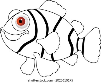 A fish cartoon vector art and illustration