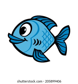 Fish cartoon vector icon