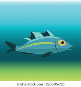 Fish cartoon vector illustration. Aquarium or ocean underwater characters. Can be used as game asset.