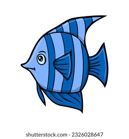 fish cartoon vector illustration,
isolated on white background.Top view