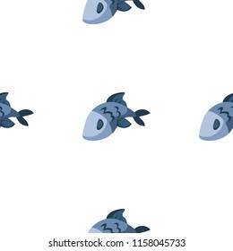 Fish cartoon vector seamless pattern