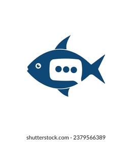 fish cat logo design illustration.