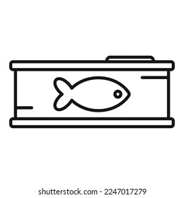 Fish cat tin can icon outline vector. Pet feed. Animal snack