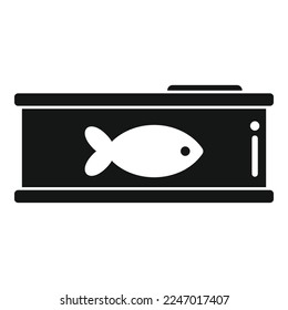 Fish cat tin can icon simple vector. Pet feed. Animal snack