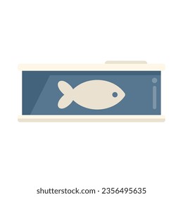 Fish cat tin can icon flat vector. Pet feed. Animal snack isolated