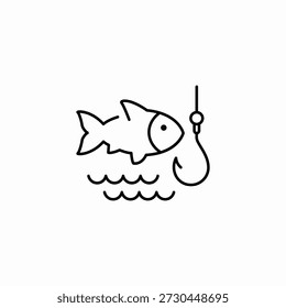 fish catch icon sign vector