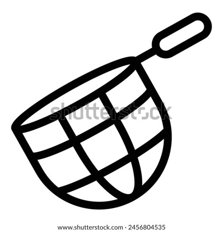 Fish catch net icon outline vector. Ice fishing. Winter lake