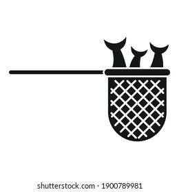 Fish in catch net icon. Simple illustration of fish in catch net vector icon for web design isolated on white background