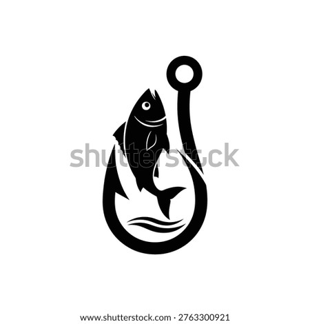 Fish caught on a hook symbol