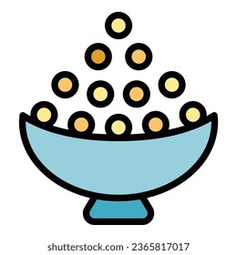 Fish caviar icon outline vector. Japan food. Asian cuisine color flat