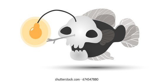 Fish character design pick up Halloween to arrive.