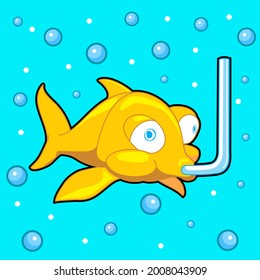 fish character illustration vector design