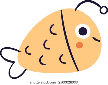 Handgezeichnete Vektorgrafik von Fish Childish