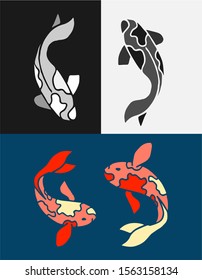 fish Chinese carp. logo. concept design. vector illustration. isolated background.