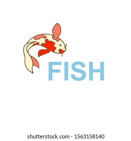 fish Chinese carp. logo. concept design. vector illustration. isolated background.