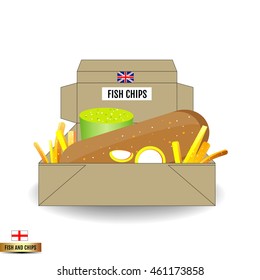 Fish and chips box for take away