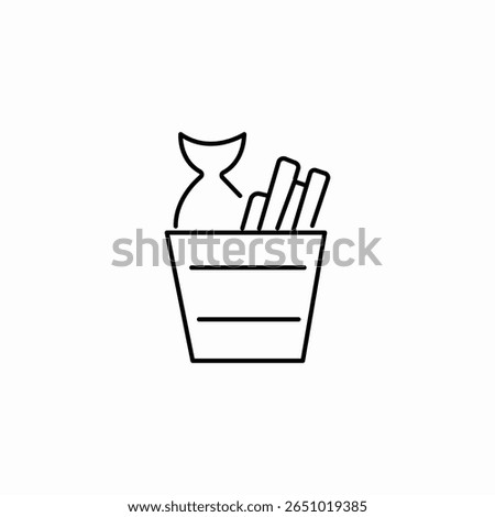 fish chips container icon sign vector