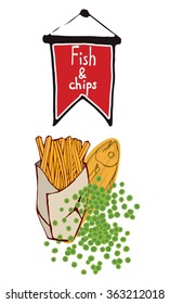 Fish and chips doodle