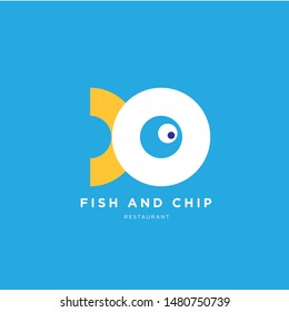 Fish and Chips Fun Restaurant Logo Design
