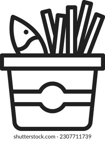 Fish And Chips icon vector image. Suitable for mobile application web application and print media.