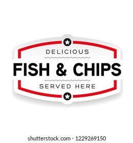 Fish and Chips label sign vintage