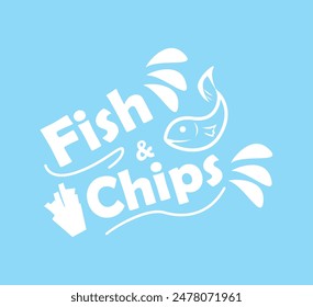 fish and chips logo banner emblem vector illustration template