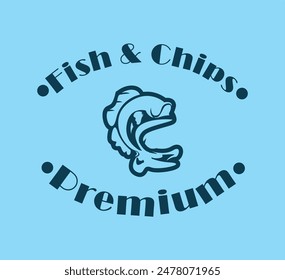 fish and chips logo banner emblem vector illustration template