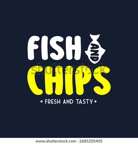 fish and chips logo banner emblem vector illustration template