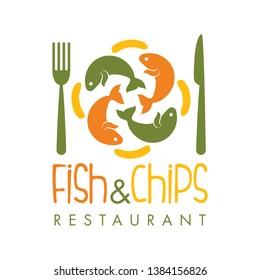 Fish & Chips Logo template. Restaurant, food service business.